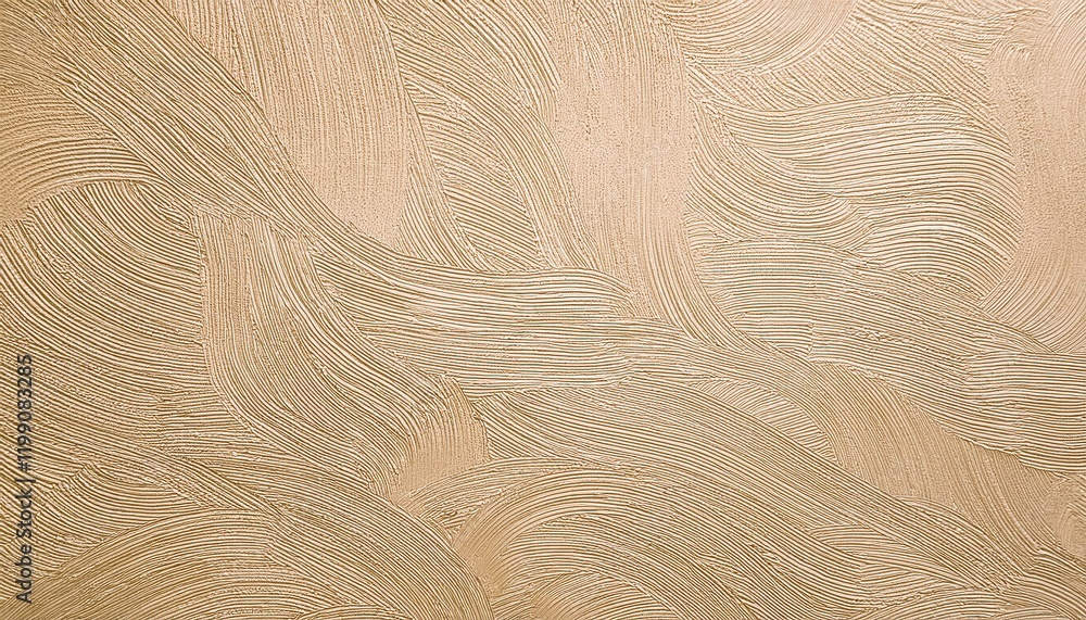 Poster textured beige stucco wall with abstract swirl pattern for modern interior design or artistic background usage