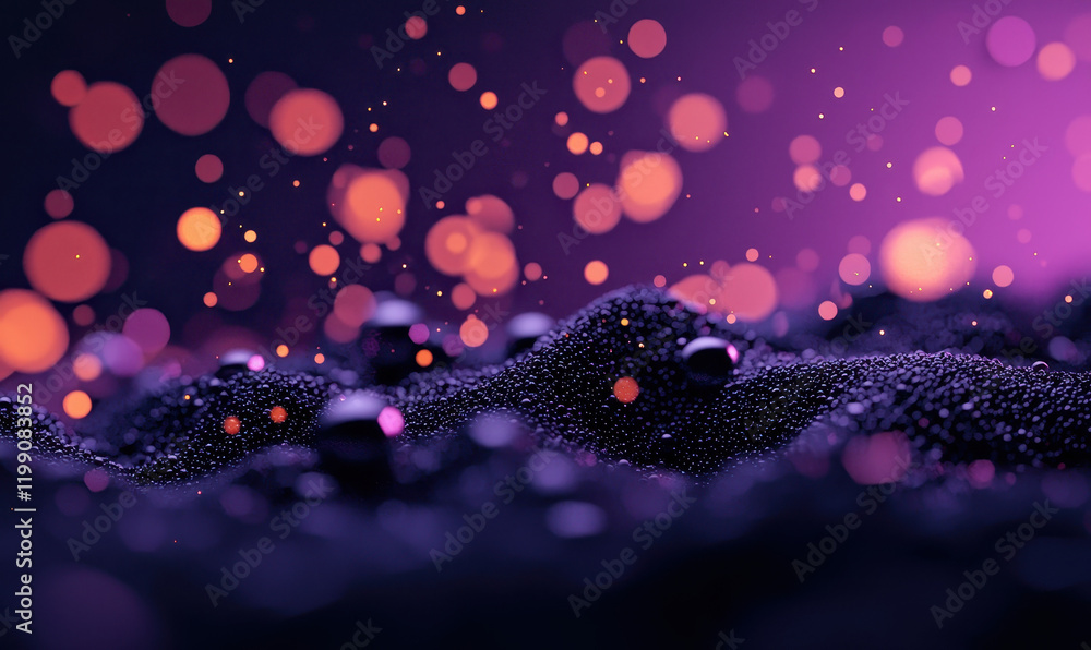 Poster captivating abstract design with vibrant bokeh lights and dynamic purple hues for stunning visual im