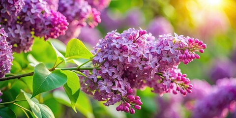 Exquisite lilac blossoms, captured in stunning close-up spring garden photography.