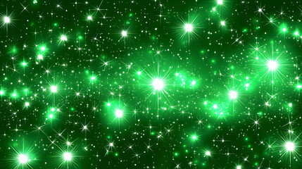 Dazzling green starburst background; vibrant, sparkling texture ideal for festive designs, websites, or presentations.