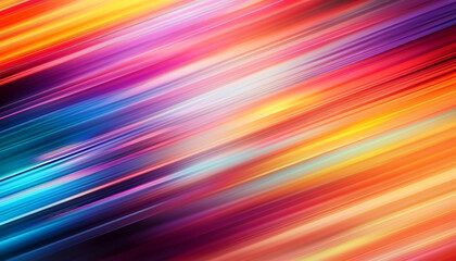 Dynamic abstract design with vibrant diagonal streaks of rainbow colors blending seamlessly, creating a smooth, energetic flow. Background