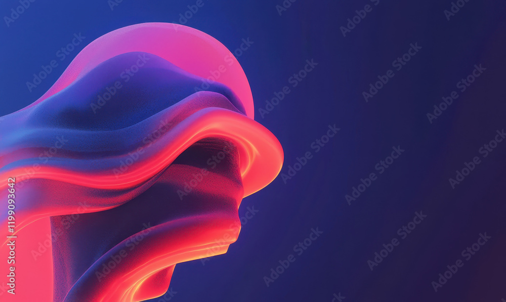 Poster stunning neon abstract artwork with fluid shapes and dynamic gradient colors in modern digital desig