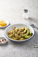 Couscous with chicken and avocado