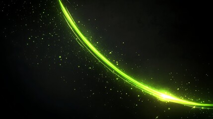 Obraz premium Abstract Green Light Streak Across Dark Background