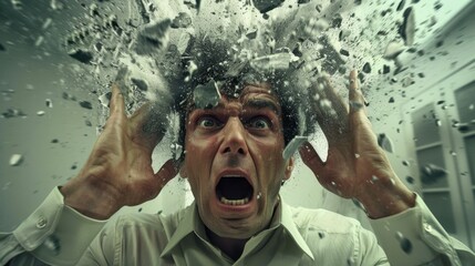 Fototapeta premium Emotionally Controlled: Keeping emotions in check and maintaining self-restraint during stressful situations, ensuring thoughtful and composed responses. 