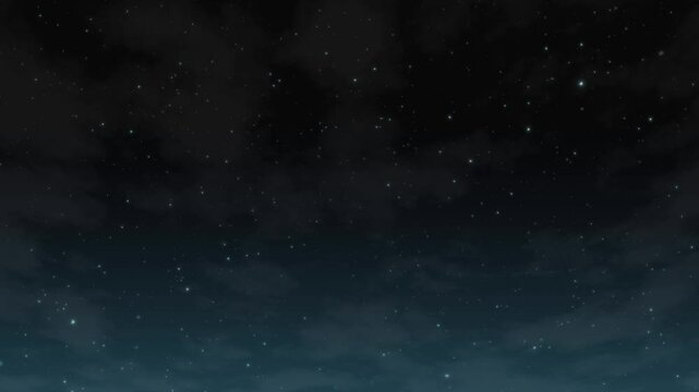 Dark blue starry in the night sky, Animated sparkling stars beautiful background