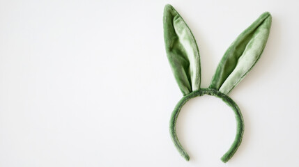 Green bunny ears headband suitable for festive occasions or playful costumes