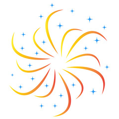 Obraz premium Firework Symbol with Gradient Color. Happy New Year 2025. Vector Illustration