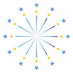 Firework Symbol with Gradient Color. Happy New Year 2025. Vector Illustration
