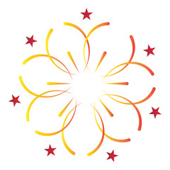 Firework Symbol with Gradient Color. Happy New Year 2025. Vector Illustration