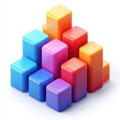 Obraz premium Bar Graph with Clean, Colorful Columns