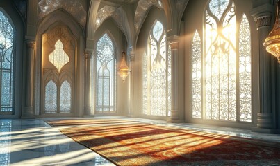 interior room in the mosque, ramadan, islamic,