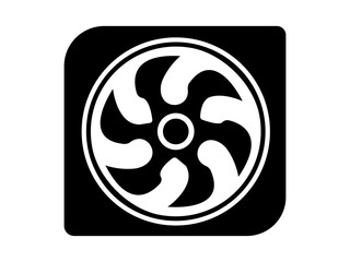 Ac Fan vector icon set in black and blue color.Solid Vector Icon for Cooling Fan Heating and Cooling Icons - Conc Series Air conditioner line icon vector illustration set. Air Conditioning, linear sty