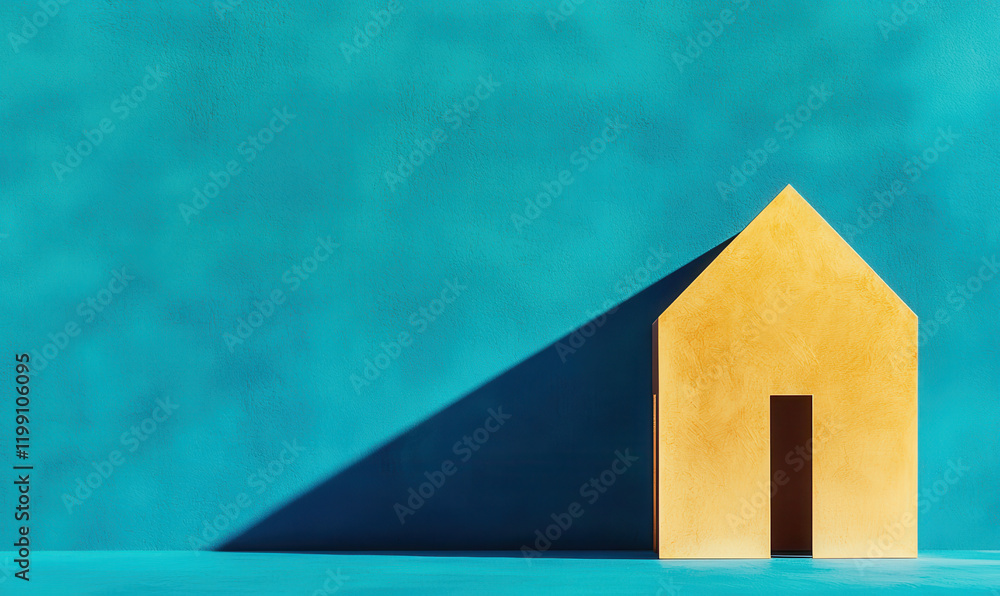 Aufkleber minimalist architectural design with striking shadows and bold colors creating geometric harmony