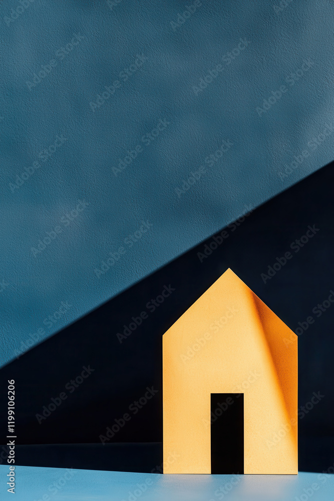 Poster explore minimalist geometric architecture with sharp shadows and bold abstract design elements
