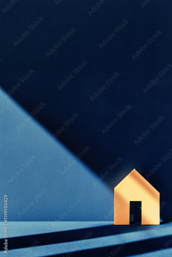 Poster minimalist architectural design with strong shadows: a showcase of light, geometry, and modern style