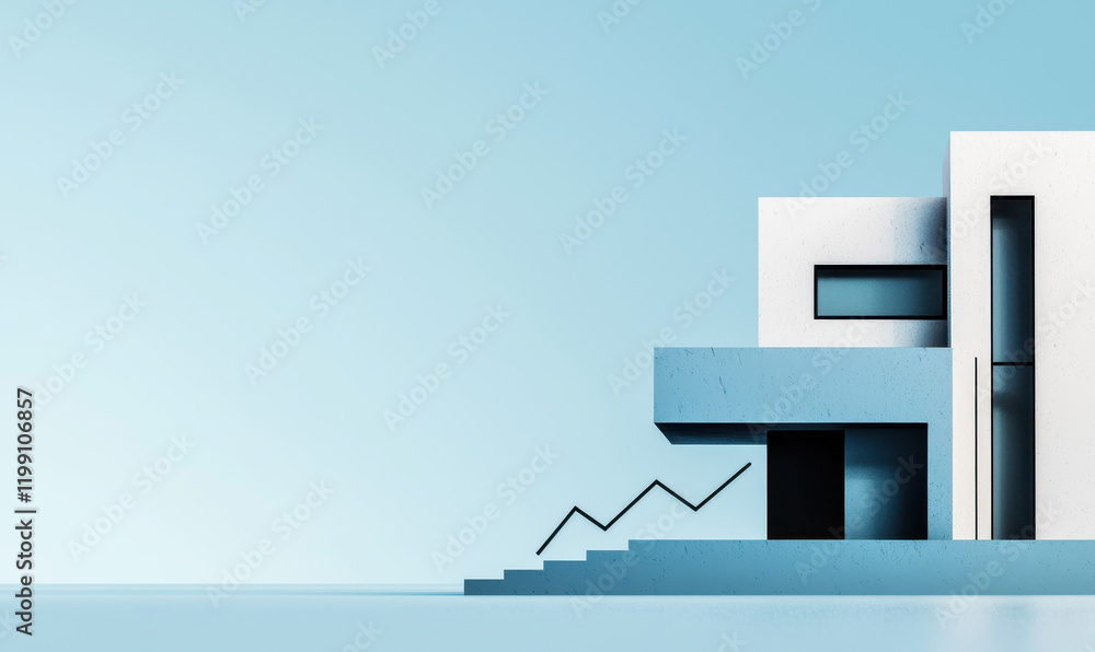Poster explore the elegance of modern minimalist architecture with abstract geometric design and contempora