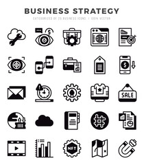Business Strategy Icons Pack Lineal Filled Style. Vector illustration.