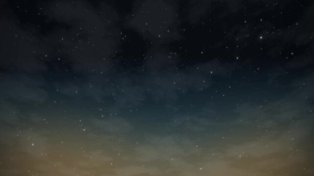 Dark blue starry in the night sky, Animated sparkling stars beautiful background