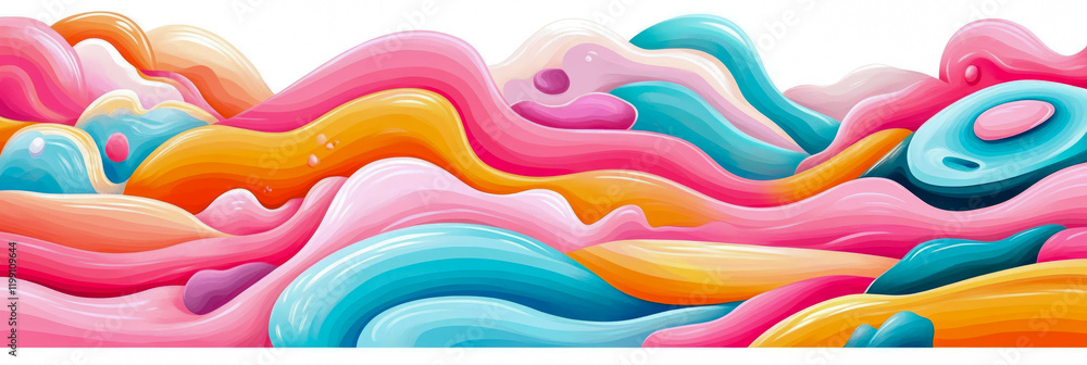 Aufkleber abstract colorful swirls: a vibrant, dynamic composition of flowing, interweaving shapes in a range 