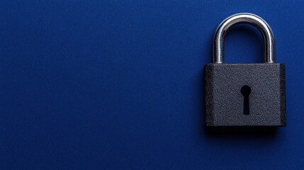 A weatherproof padlock with rubber coating on a deep blue background, practical and durable