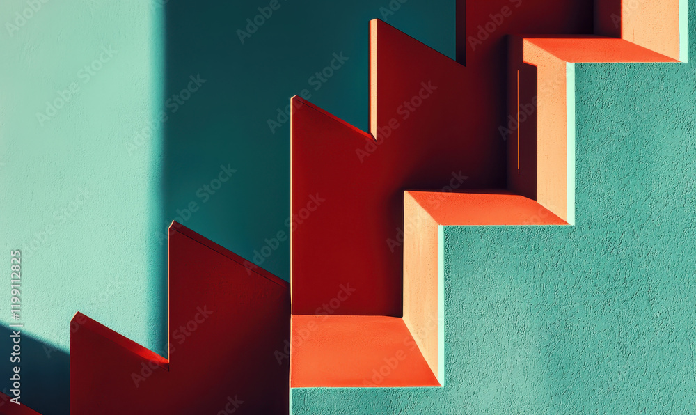 Poster stunning abstract architectural design with vibrant colors and geometric patterns showcasing modern 