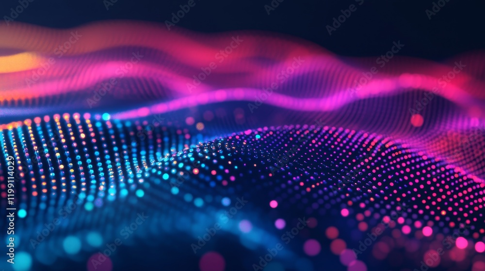Poster Abstract colorful particle wave background