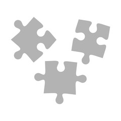 Assorted gray jigsaw puzzle pieces