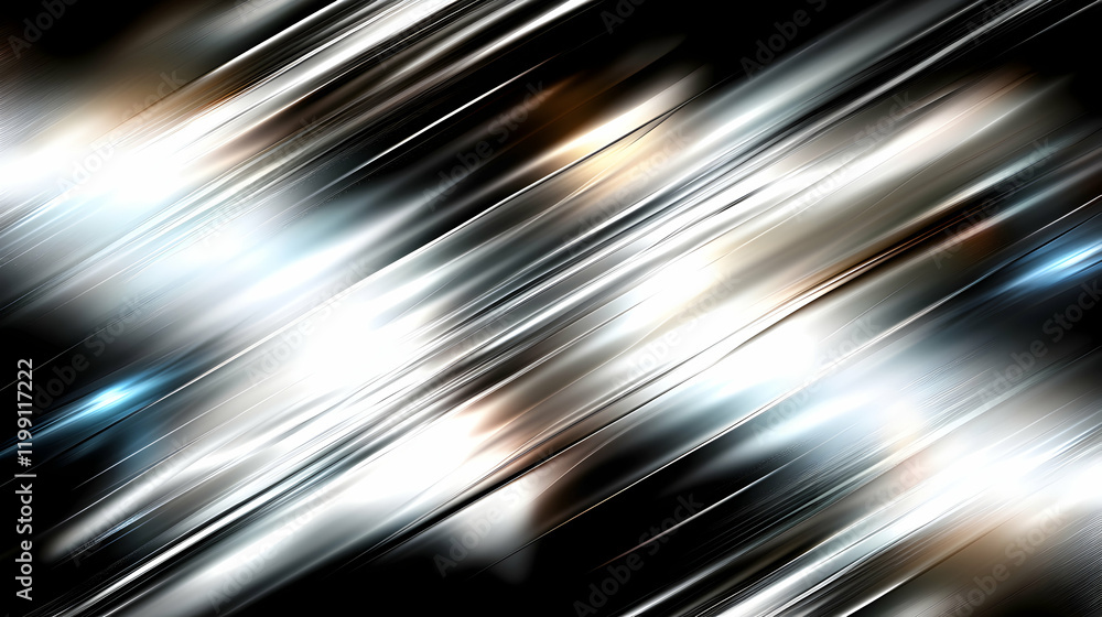 Poster abstract diagonal streaks of light and shadow, dynamic metallic texture, modern design background.