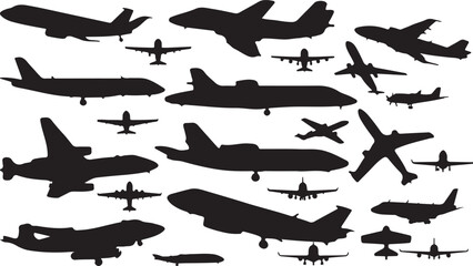 Airplane Silhouette Collection, Vector Art of Aircraft Designs