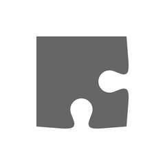 Jigsaw puzzle one color piece isolated