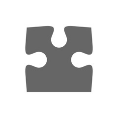 Jigsaw puzzle one color piece isolated