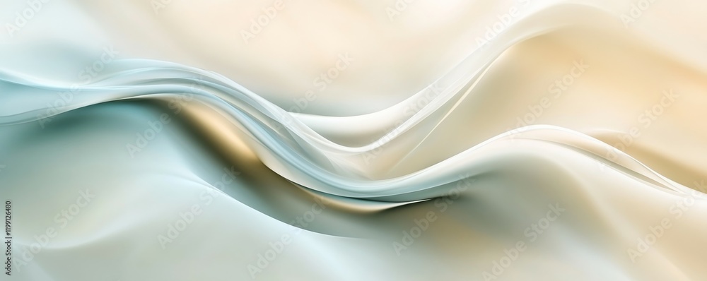 Aufkleber smooth abstract waves in pastel tones with soft light and flowing curves.