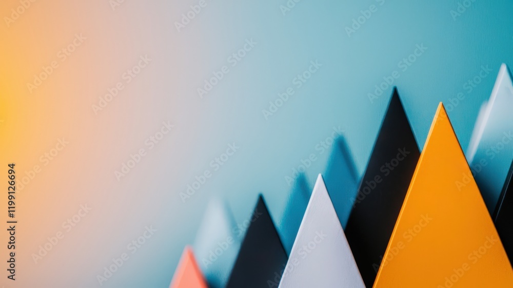 Aufkleber risk management evaluation policy concept. colorful paper triangles arranged in a visually appealing