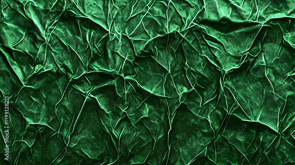 Aufkleber deep green crumpled fabric texture. perfect for backgrounds, design projects, or adding depth to you