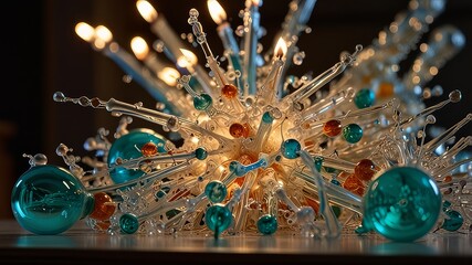 Detail of glass bulb explosion