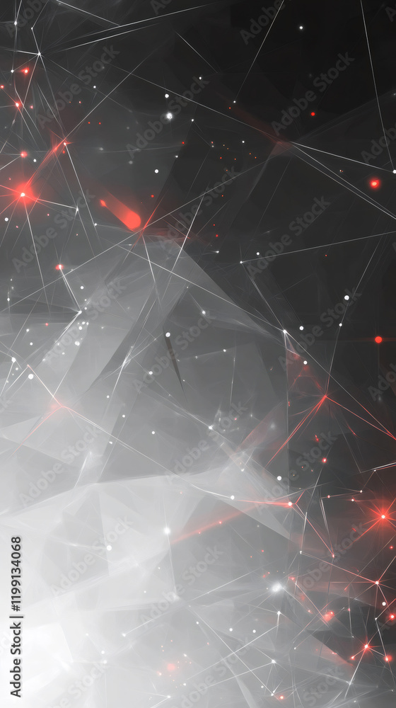 Poster Digital web connecting glowing nodes, representing interconnected technology, data transmission, global communication network