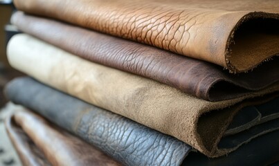 Leather with natural brown color and subtle cracks, weathered leather, brown leather, earthy tones