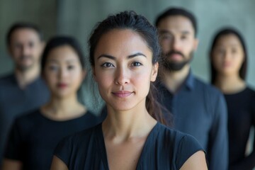 Obraz premium portrait of a multicultural business team led by a woman
