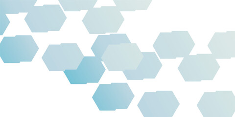 Abstract technology light blue geometric hexagon on transparent concept design honeycomb shape vector.