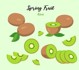 Kiwi various shapes pulp illustration