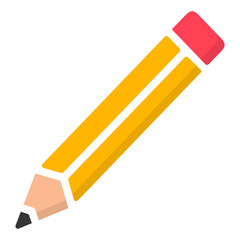 Pencil colorful vector flat glyph icon.