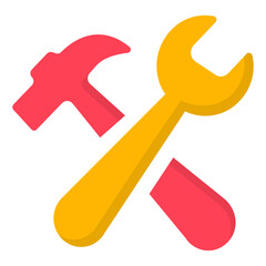 Tool colorful vector flat glyph icon.