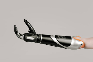 bionic arm on an isolated whited background