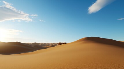 Fototapeta premium Vast Desert Landscape under Bright Sun