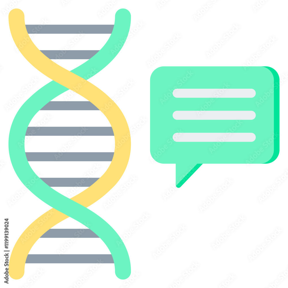 Poster functional genomics flat icon