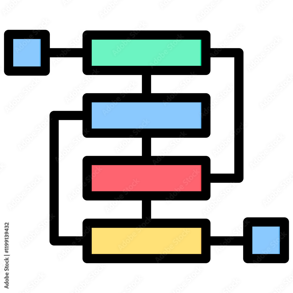 Poster Algorithm Outline Color Icon