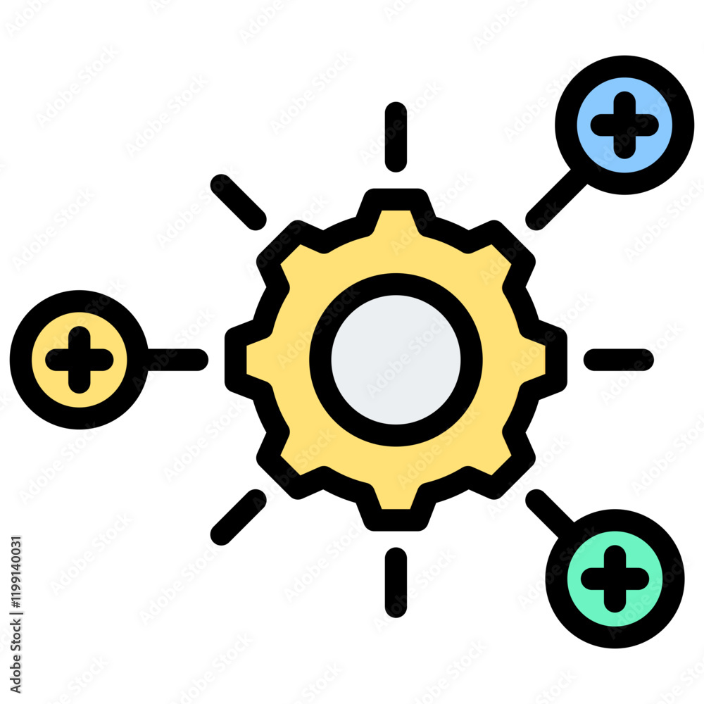 Poster functional enrichment outline color icon