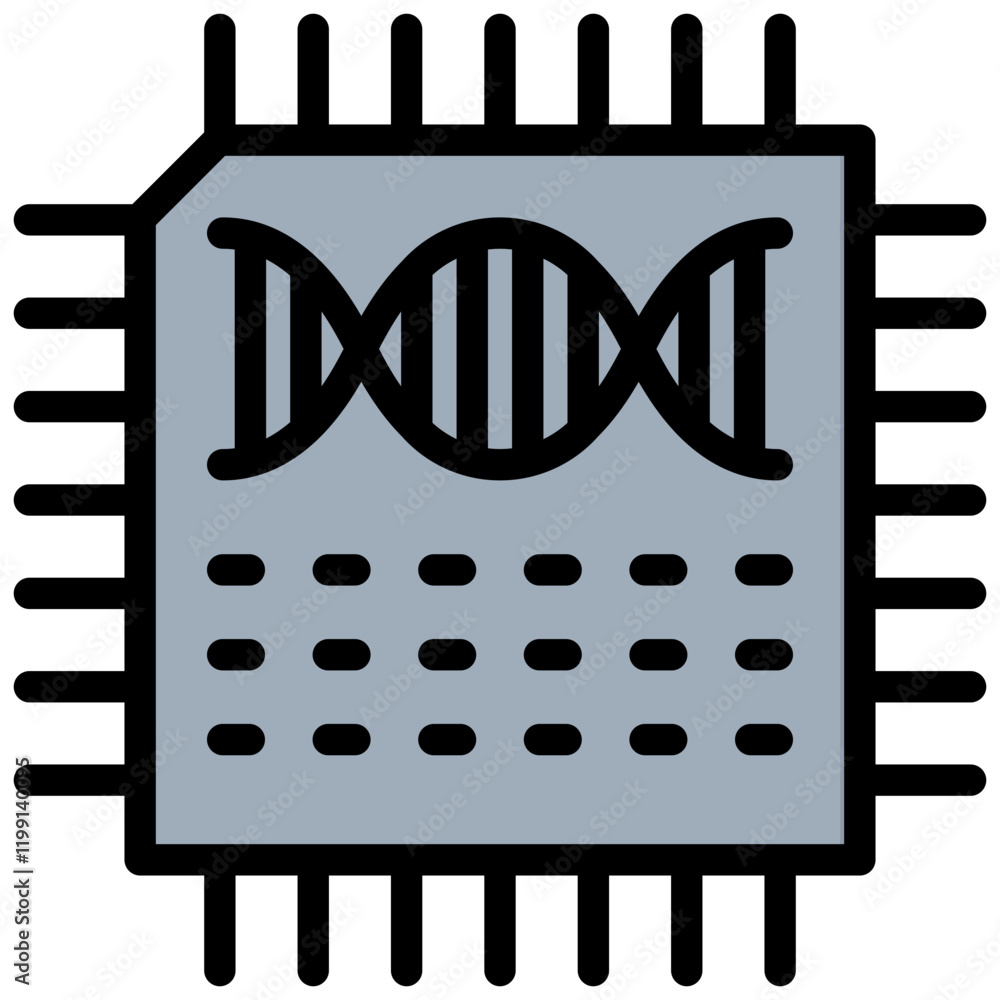 Poster chip seq outline color icon