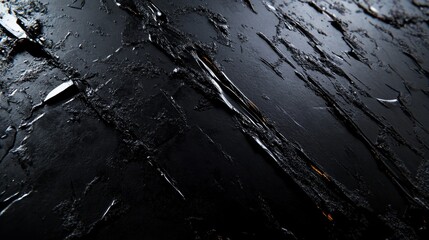 Abstract dark textured background. Black paint strokes, grunge style.